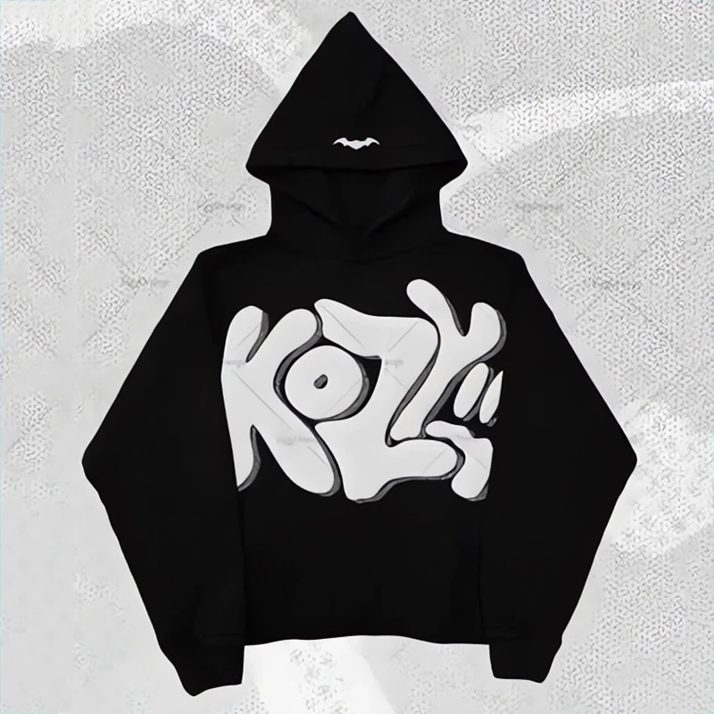 Sudadera de primavera para mujer, sudadera con capucha con estampado de letras de la marea de hip hop, ropa holgada informal retro de estilo callejero Y2k para hombre, chaquetas 2023