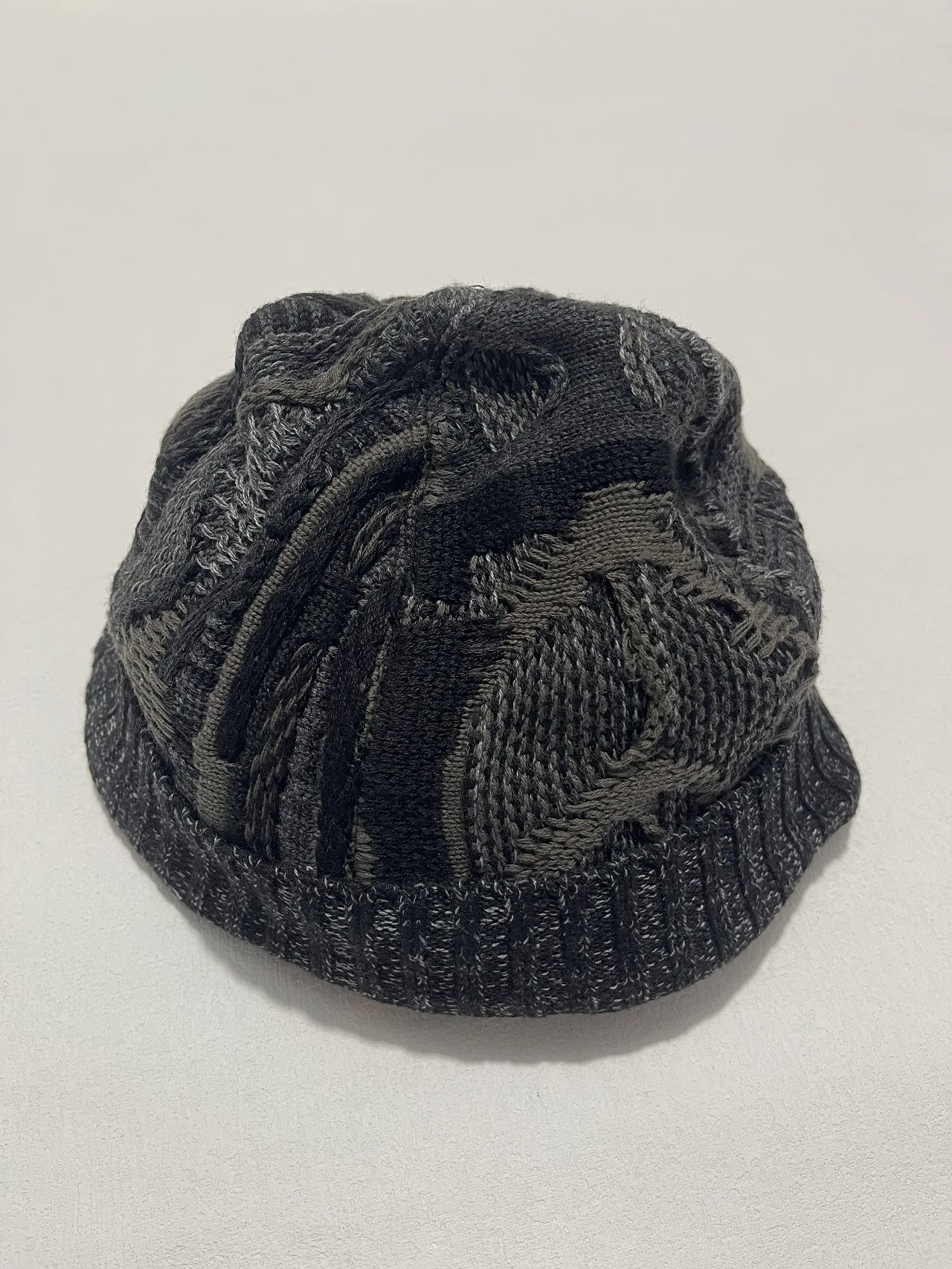 kapital-ヴィンテージウールブレンドニット帽手作り暖かいレトロなパッチワーク幾何学的な色のブロック