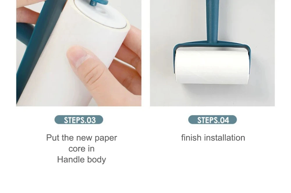 Sticky Roller Brush - Showing the Tearable Roll Core