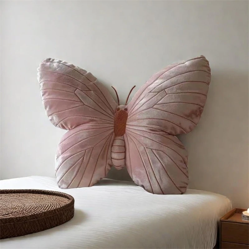 Plush Butterfly Pillow, Soft Animal Decorative Throw for Sofa or Bedside Comfort for Children Room 5