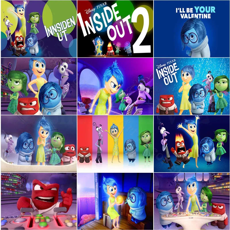 Disney Inside Out Diamond Painting Happy And Sad Lost Full Diamond Embroidery Girl'S Emotions Rhinestones Pictures Home Decor