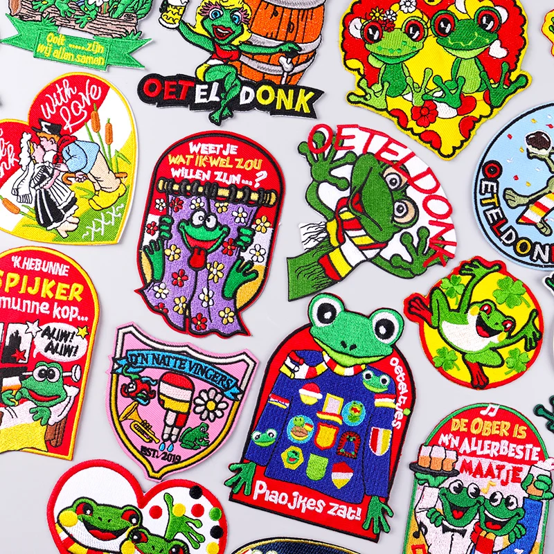 

Oeteldonk, вышитые нашивки для одежды, термоклейкие нашивки, наклейки с эмблемой лягушки, карнавал для Нидерландов, технические характеристики
