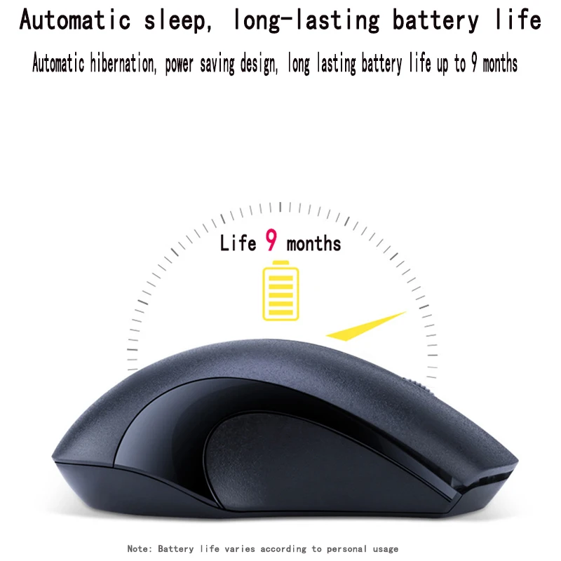 Sleek Wireless Optical Mouse with USB Receiver - Multi-Color Options