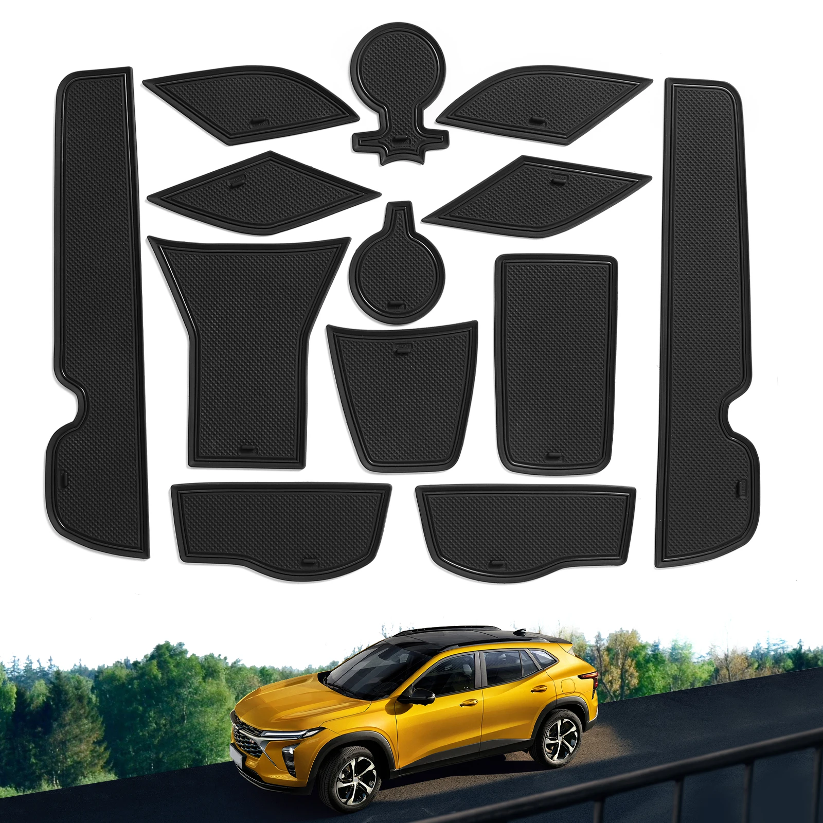 

for Chevrolet Trax 2024 Anti-Slip Gate Slot Mat Door Groove Pad Cup Holder Rubber Coaster Interior Accessories