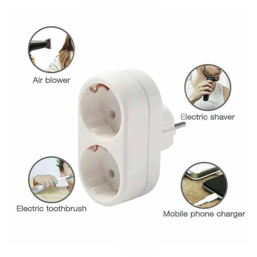 Conversion Plug Plug Conversion Socket Power Socket Adapter Universal Socket Adapter Power Plug Adapter EU Conversion Plug 1 To 2 Way Socket Adapter European Standard Plug Conversion 250V Power Socket Travel Adapter