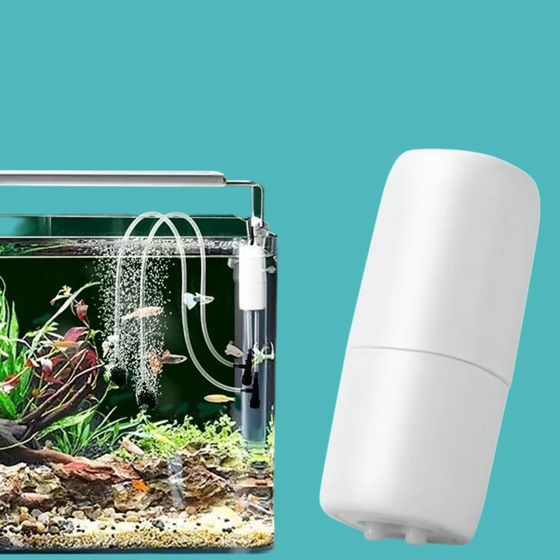 Aquarium USB Sauerstoff Luftpumpe Aquarium Tragbare Dual-loch Stille Luft Kompressor Belüfter Mini Einstellbare Luft Volumen Zubehör – Detail 10