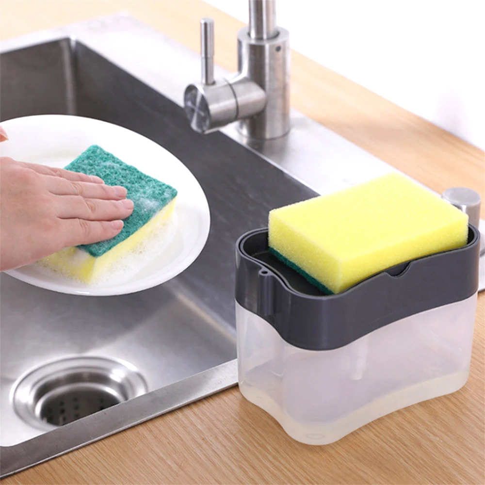 Dishwashing Brush Washing Detergent Press Cleaning Pot Brush Kitchen Style Automatic Liquid Dispenser Dishwashing Brush Pot Tool Soap Dispenser