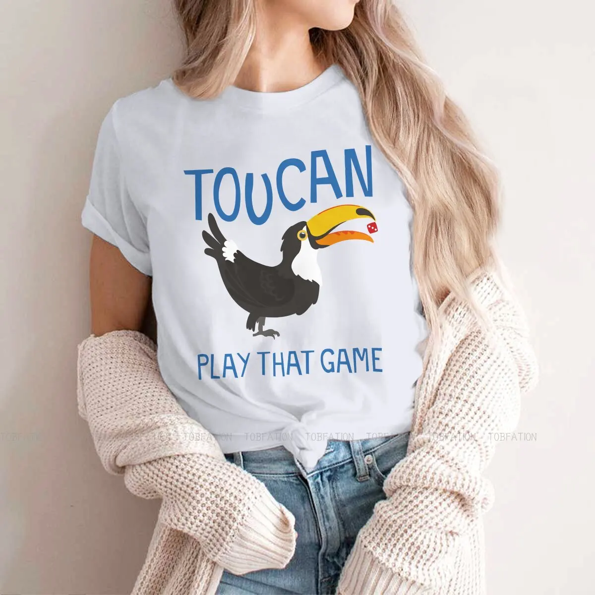 Футболка для девочек с дизайном в виде мема, женские топы Toucan Play That Game 5XL, забавные Графические футболки, женская футболка большого размера