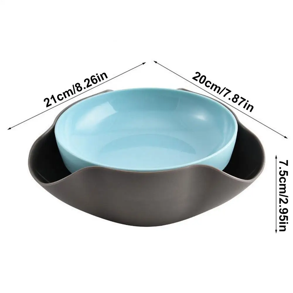 Double-Layer Snack Bowl with Integrated Shell Storage