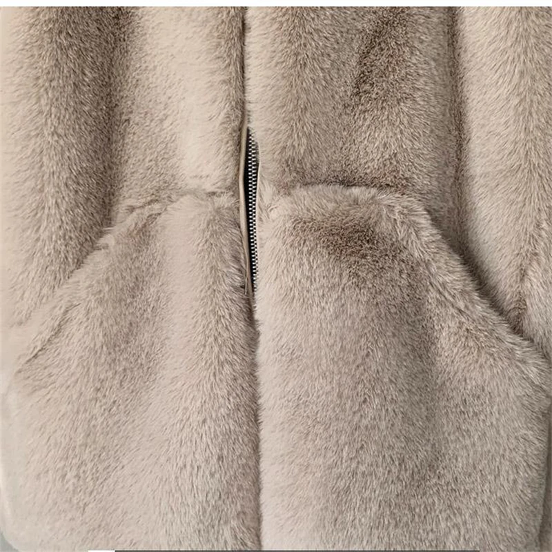 Thicken Warm Loose Faux Furs Jackets Hooded Korean Winter Coats Imitate Rabbit Fur 2023 Overcoat Women Casual Furry Jaqueta New