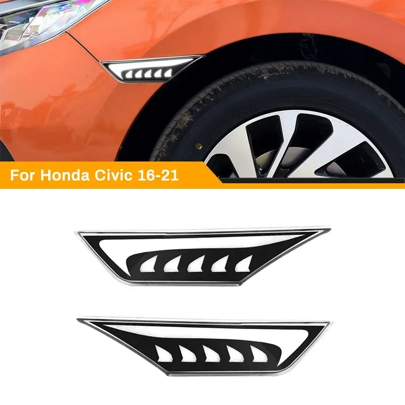 

Автомобильная фотолампа для Honda Civic 2016, 2017, 2018, 2019, 2020, 2021, боковая лампа для крыла, желтая лампа указателя поворота, белая, дневные ходовые огни