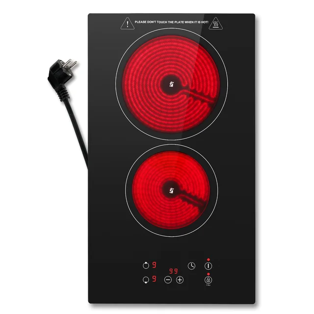 KICHPOWER 2 plaques avec prise de cuisson en céramique et verre à commande tactile 1