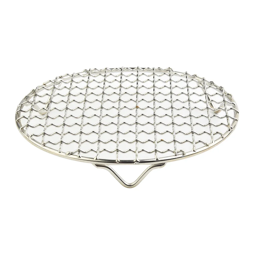 Stainless Steel Round BBQ Grill Mesh Home Roast Net Thicken Non-stick Pizza Mesh Pan Baking Tray Kitchen Barbecue Tool Bakeware