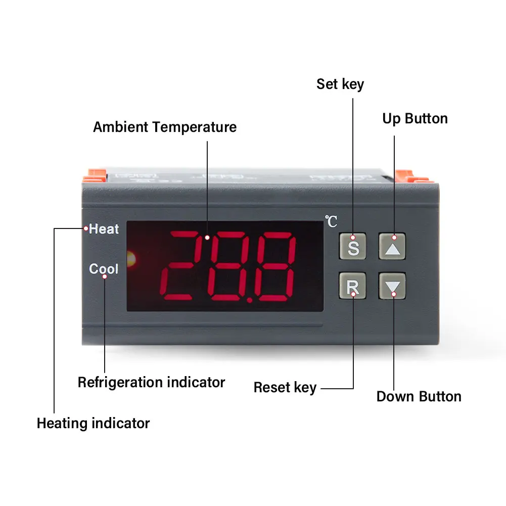 Digital Temperature Controller -40 to 120 Degrees Alarm Function Electronic Ther