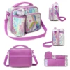 Girls Lunch Bag Mermaids and Alpacas Cute Polyester Lunch Bag for Picnic Outing School Best Gift for Girls 3