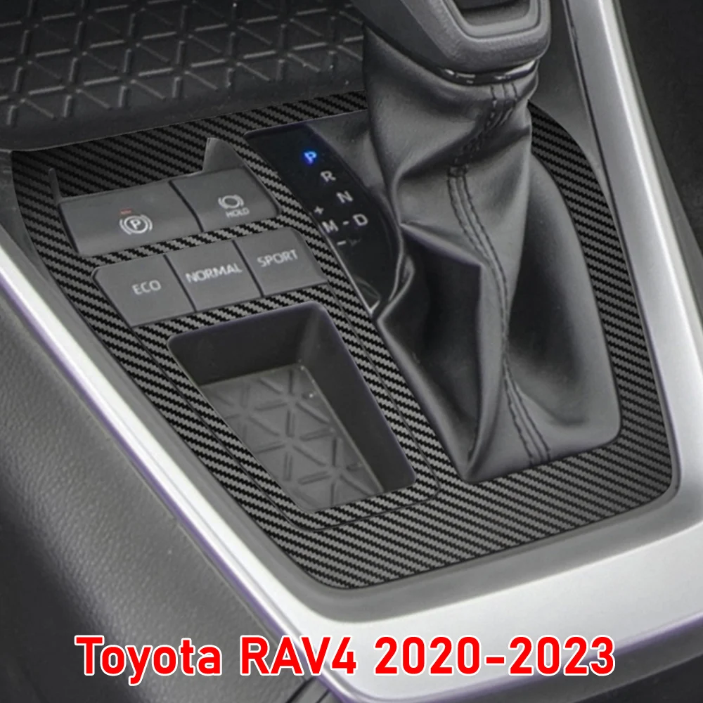 

Автомобильная наклейка для внутреннего интерьера Защитная пленка для коробки передач для Toyota RAV4 2020-2023, наклейка на окно автомобиля, черное углеродное волокно