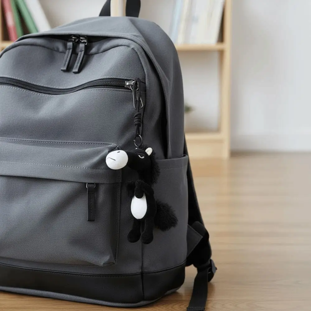 Portable Elegant Zodiac Horse Mascot Soft Chinese Mascot Horse Plush Doll Toy Key Chain Decoration Bag Charm Collection