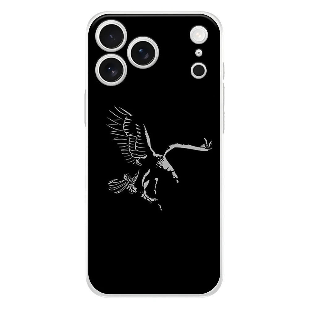 Clear Soft Case with Black Eagle Design and Fullback Protection