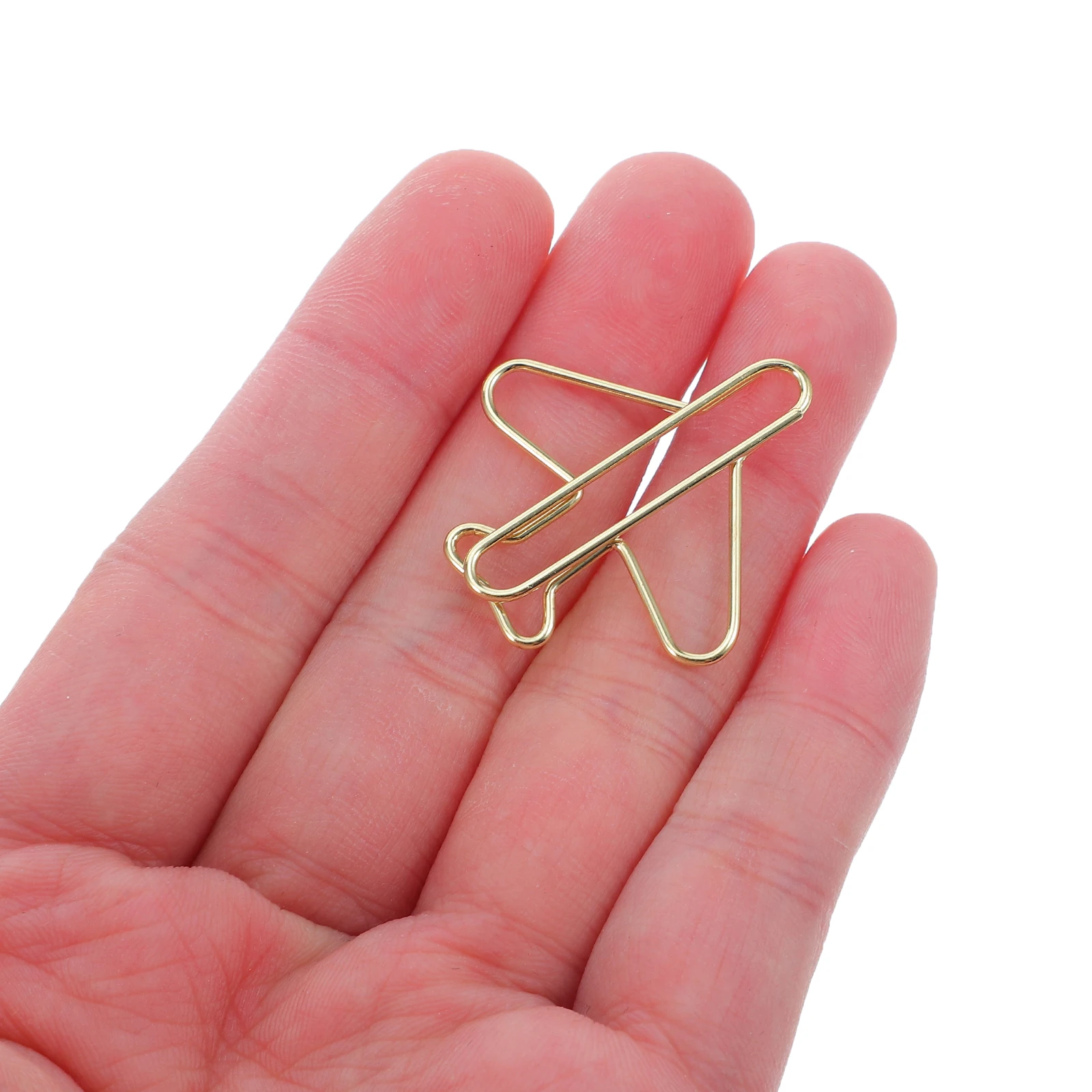 100pcs Gold Paper Clips Mini Airplane Planner Clips Decorative Metal Office Kawaii Stationery for School Goodie Bag Fillers
