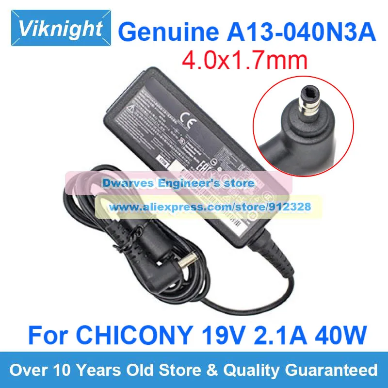 

Genuine A13-040N3A 19V 2.1A AC Adapter 40W A040R074L For CHICONY Power Supply Charger 4.0x1.7mm