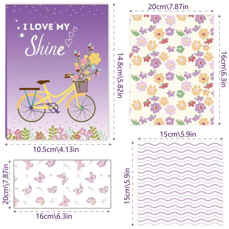 Girls Diary Scrapbook Kids Scrapbook Kit Cute Art & Crafts Kits For Tween Teenage Kids A6 For 6-14 Year Old Girl Birthday