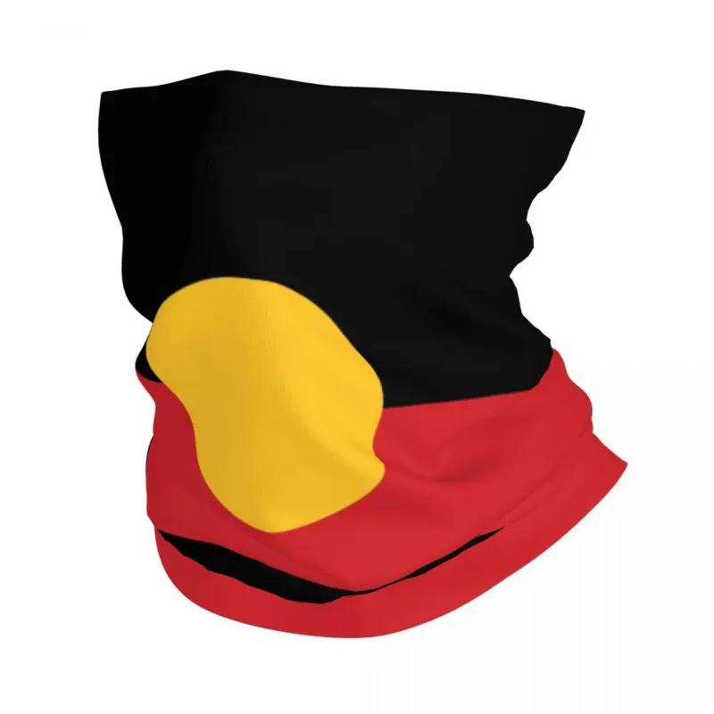 

Australian Aboriginal Flag Bandana Neck Warmer Men Women Winter Hiking Ski Scarf Gaiter Face Cover