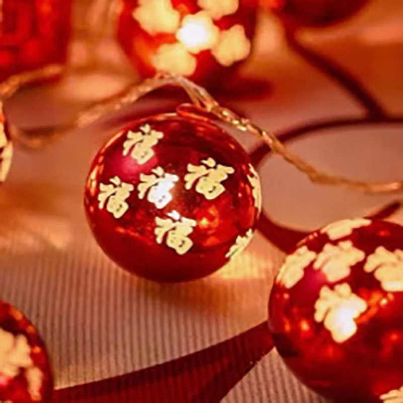 thumbnail image 1 of Bolas de Navidad con luces LED, cadena colgante para árbol de Navidad, luces LED redondas con forma de estrella, decoraciones navideñas para fiesta de Año Nuevo 2025, 1 of 5