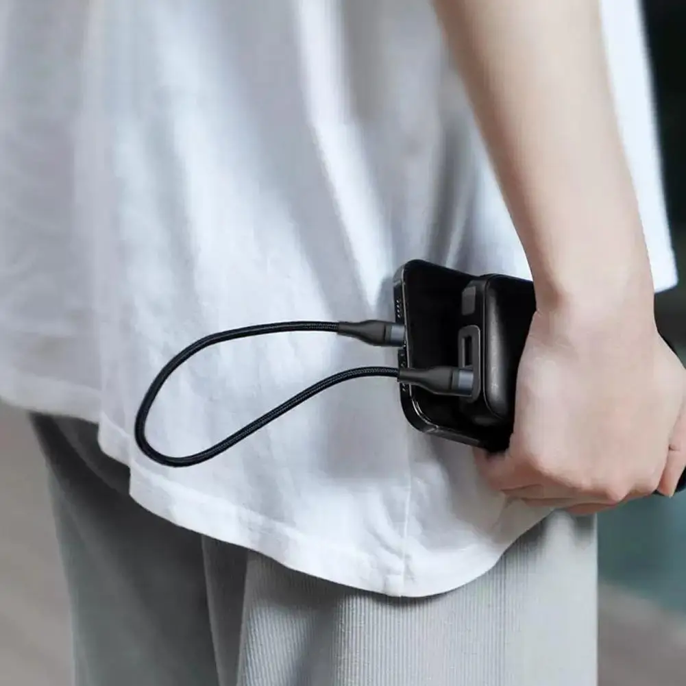 짧은 타입 C 케이블 USB C 수-수 고속 충전 케이블, 고속 충전 데이터 케이블, 25cm, 66W