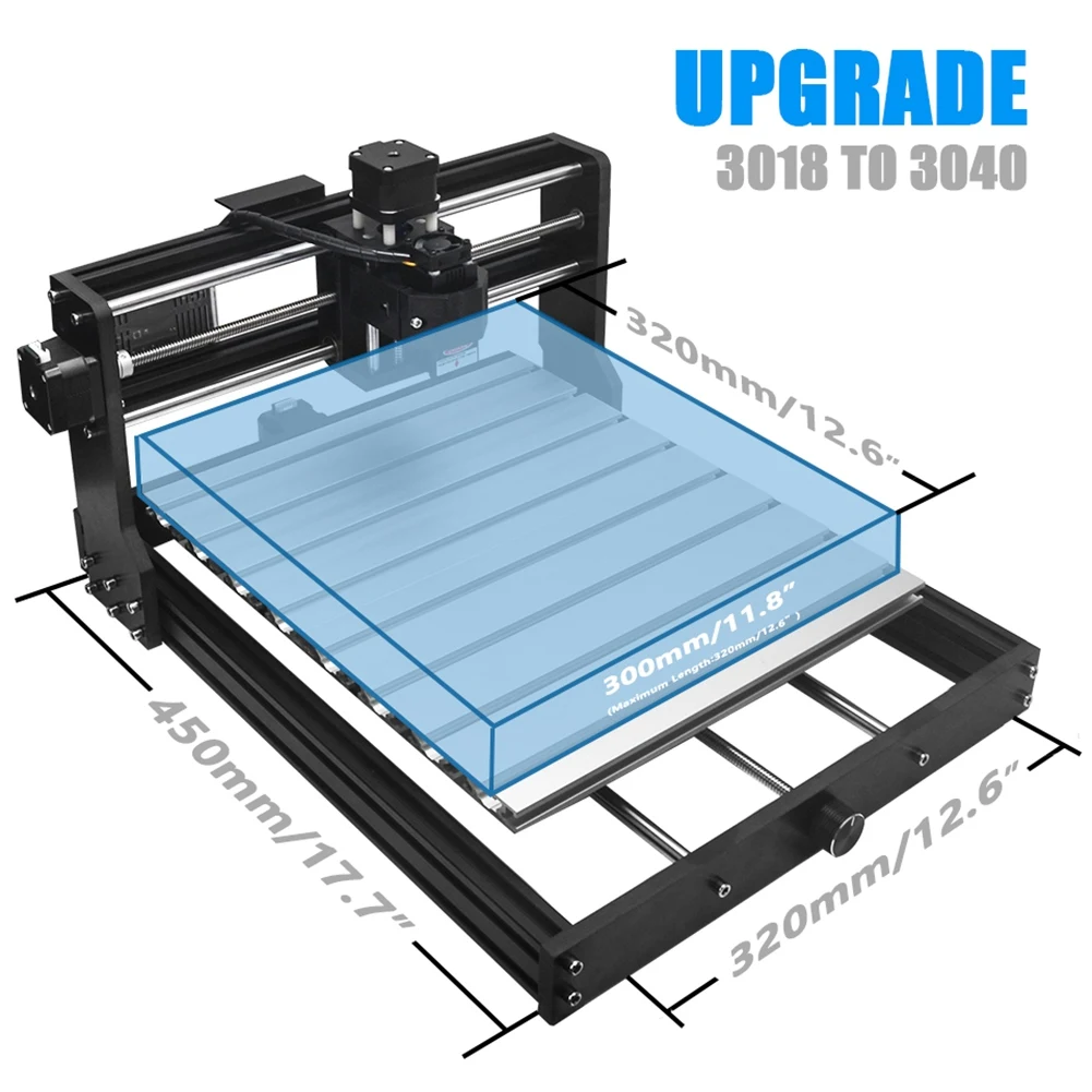 CNC 3018 PRO Extension Kit Upgrade Kit 3018 to 3040 Compatible with Pro CNC Engraving Milling Machine(B)