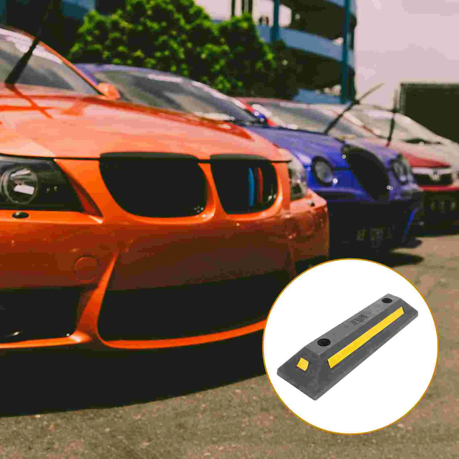 

Parking Stopper For Garage Rubber Reinforced Garage Parking Aid Wheel Stopper Parking space stopper rubber wheel aligner
