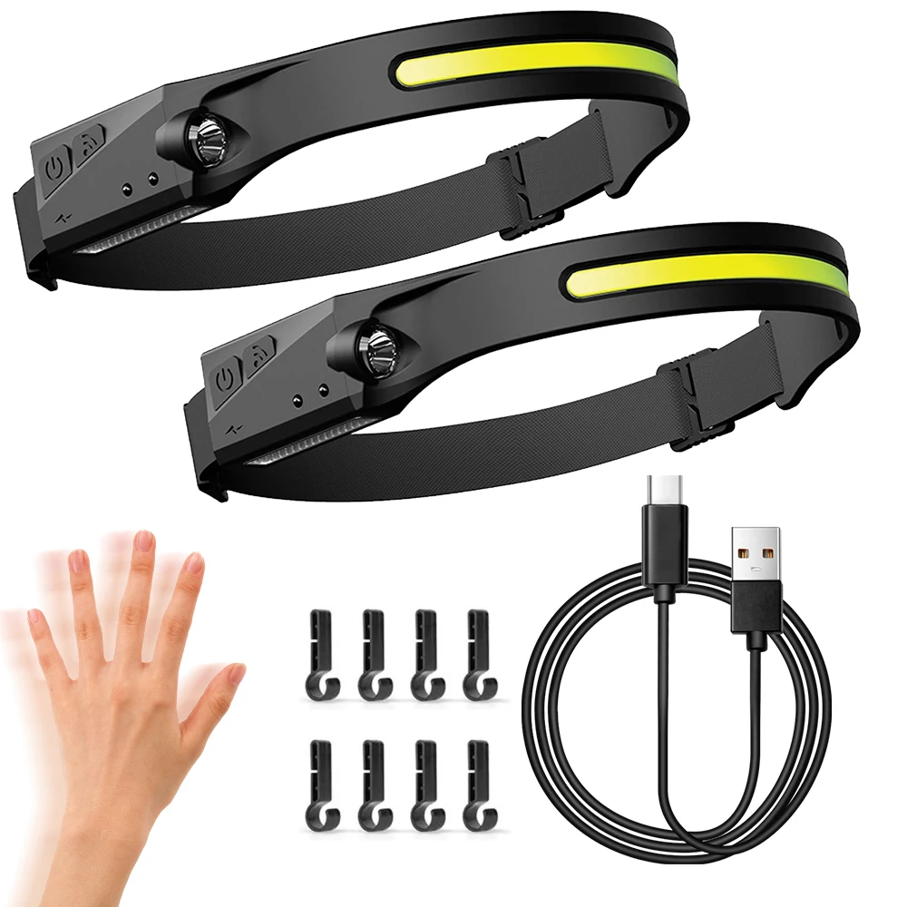 LED Induction Headlamp Camping Search Light USB Rechargeable Headlight Led Head Torch Work Light Waterproof 5 Modes Headtorch