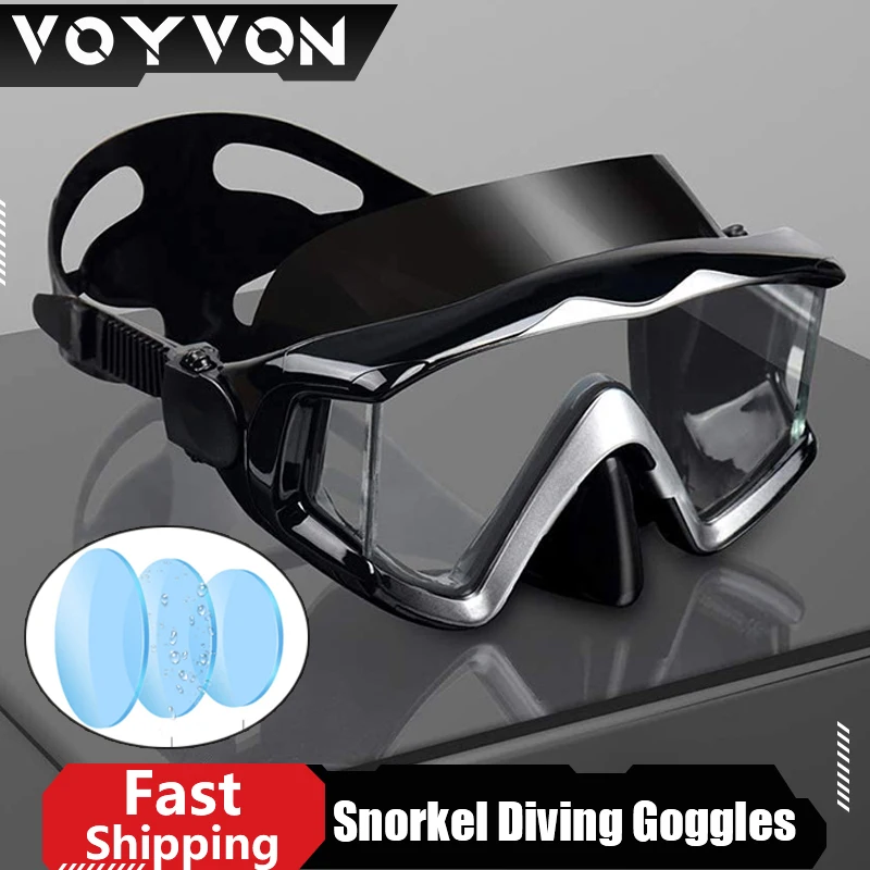 Snorkel Diving Goggles No Fogging Scuba Diving Goggles Adult Youth Panoramic Swim With Nose Cover For Snorkeling