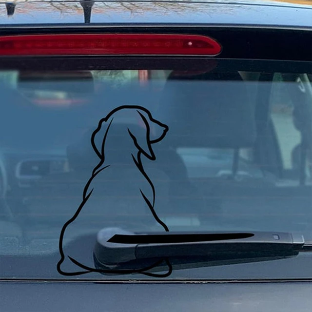 Autocollants de décor d'essuie-glace arrière de voiture de chien