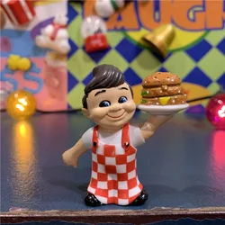Vintage Big Boy Burger Nostalgic Mascot Figure - Retro Tabletop Ornament & Collectible Gift (6.5CM)