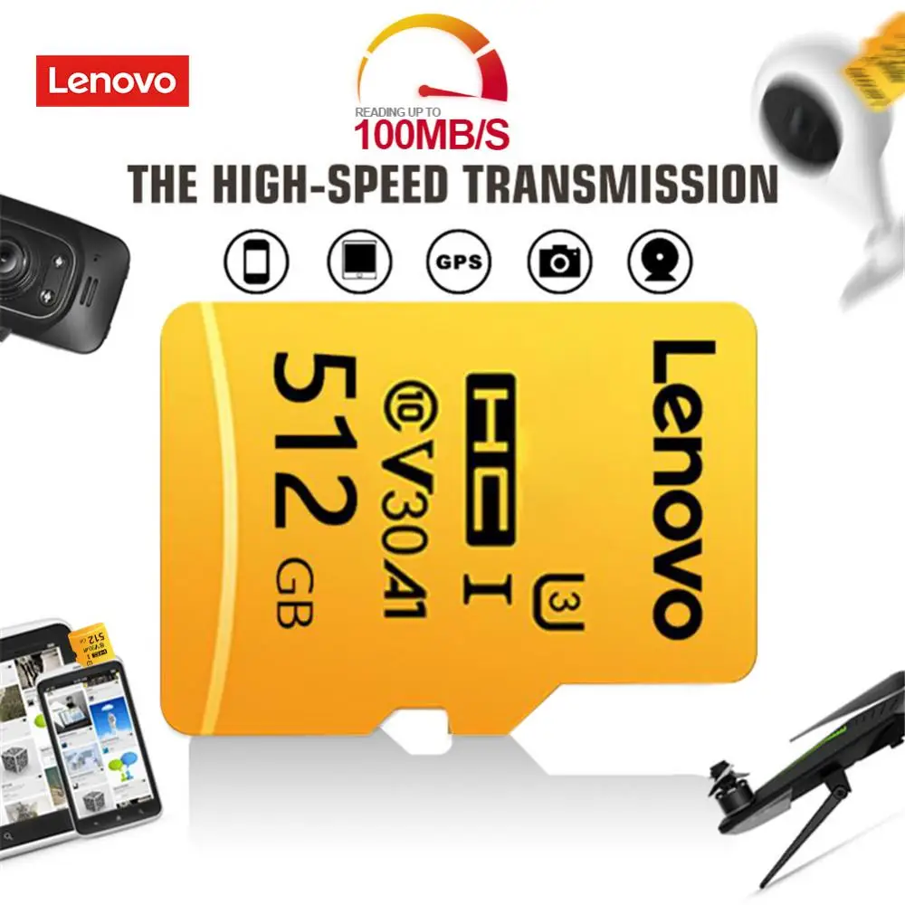 Nuova Scheda Di Memoria Lenovo 128Gb 2Tb Tf Sd Flash Memary Card Class10 Mini Micro Tf/Sd Card 1Tb Sd Card Per Telefono/Computer/Fotocamera