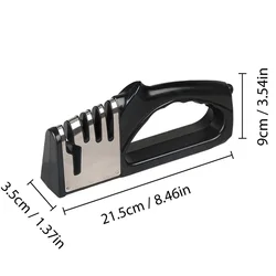 Multifunctional Portable Knife Sharpener with Non - Slip Base - Standard (Black)