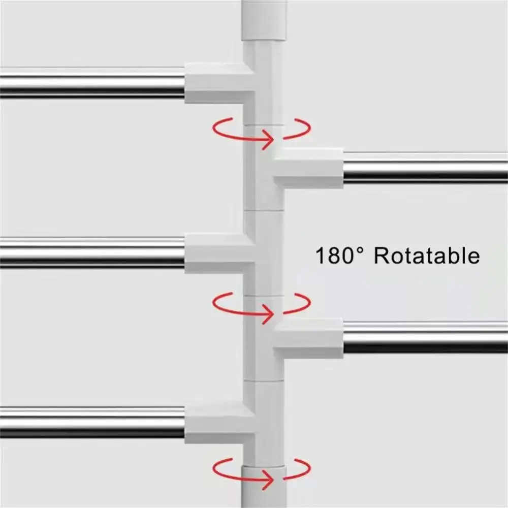 Towel Rack Towel Rack Bathroom Accessories Rotatable Towel Holder Space Aluminum PP 2/3/4/5/6/7/8-Bar Hanging Wall Mounted Hanger towel rack