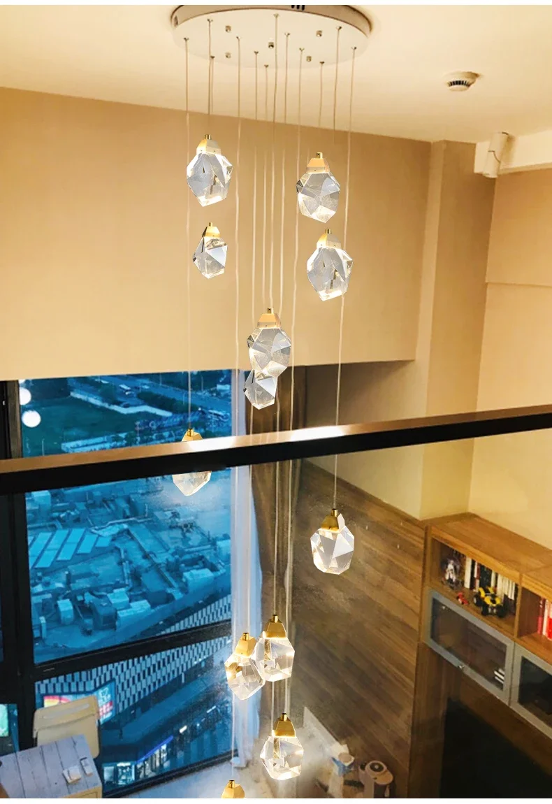 Home Living Room Bedroom Chandelier K9 Crystal Modern LED Pendant Light 4