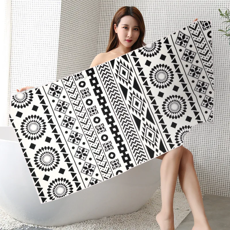 

Tropical Microfiber Beach Towel Plants Leaves Colorful Printed Holiday Swimming Bath Towels for Adults Quick-Dry Bath Towels