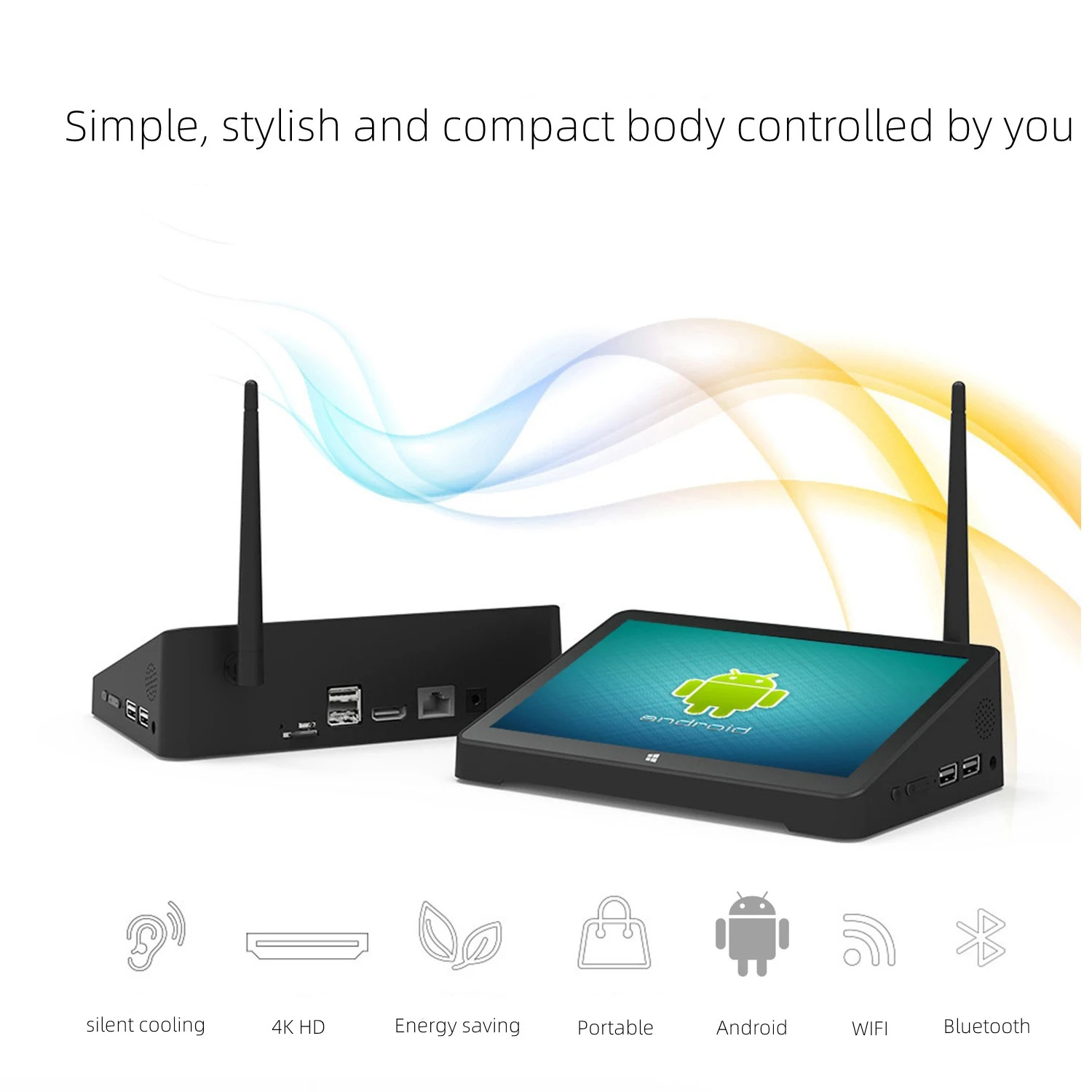 

F2 7" IPS Touch Screen RK3568 All-in-one Mini PC 2G 32G WiFi 2.4G BT 4.0 1000M LAN Computer Built in Speaker NO Battery