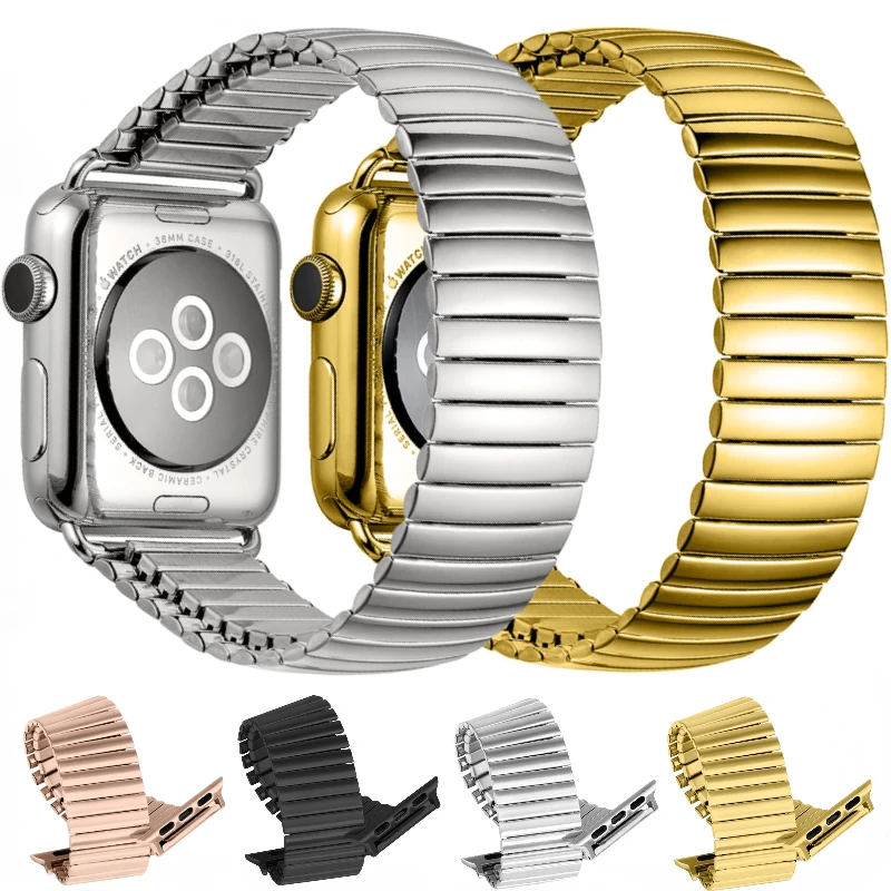 

Elastic metal strap For Apple watch Ultra 49mm 8 7 45mm 41mm Stainless steel bracelet band For iWatch 6 5 4 3 SE 44mm 42mm 40mm