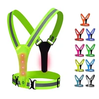 Adjustable Elastic Flashing LED High Visibility Reflective Vest Outdoor Sports Cycling Safety Night Running Vest 1