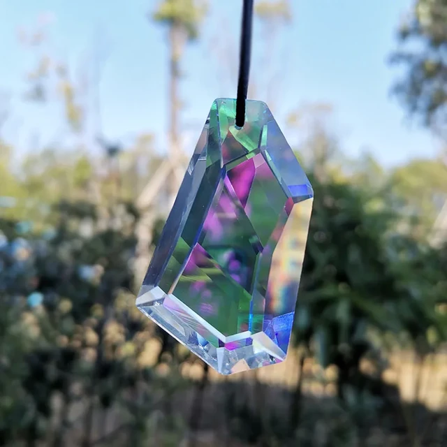 Attrape-soleil en cristal en forme de pierre, 2 pièces, lustre suspendu en  forme de prisme, pièces de guirlande de perles, attrape-soleil de jardin -  AliExpress