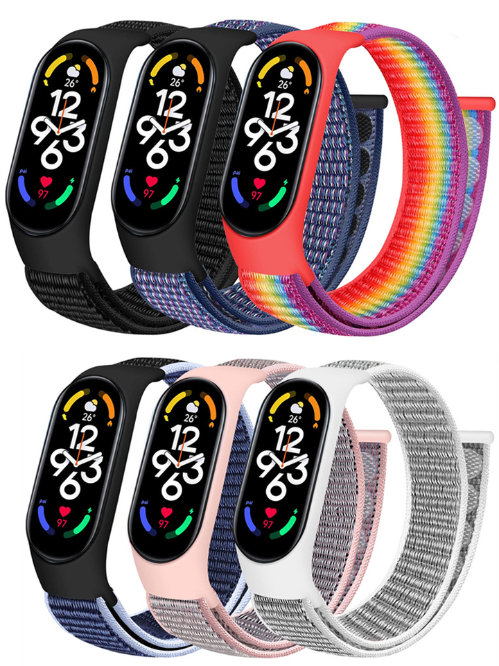 Nylon Loop Strap For xiaomi mi band 7 6 5 4 Bracelet watchband pulsera correa Wristband Sport Miband 7 6 5 4 3 nfc Watch Strap