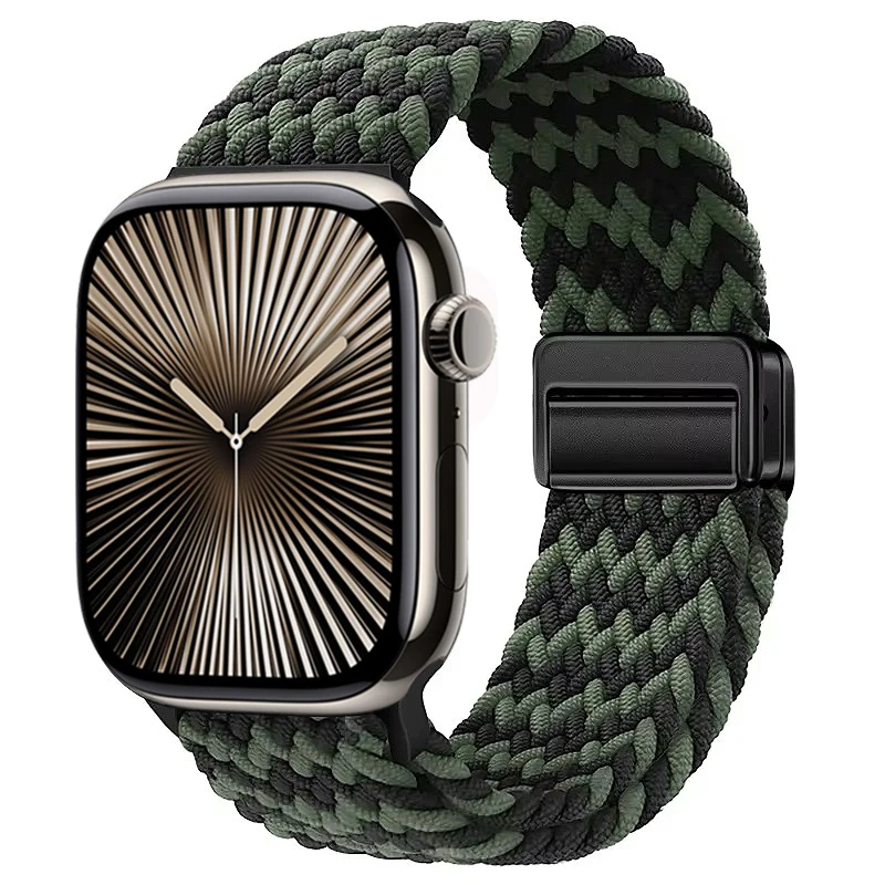 Nylon Braided Magnetic Loop Strap with Metal Accents