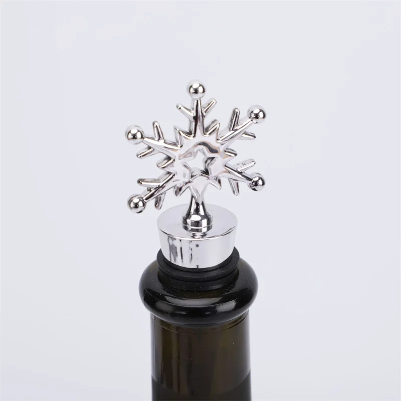 Wine Stopper Wine Stoppers New Wine Bottle Stopper Snowflake Crown Pattern Beverage Bottle Corks Sealer for Wine Lovers Home Kitchen Bar Tools Accessories
