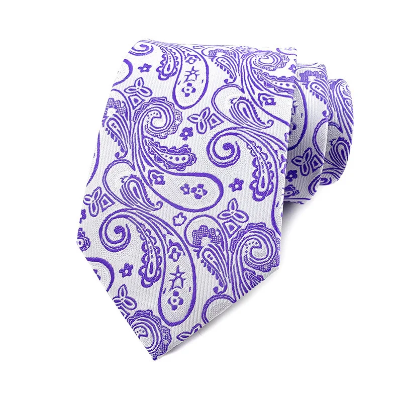 Luxus 8CM Herren Krawatte Lila Farbe Streifen Floral Plaid Solide Dot Krawatten Für Mann Bräutigam Krawatte Für Business hochzeit Party – Detail 9