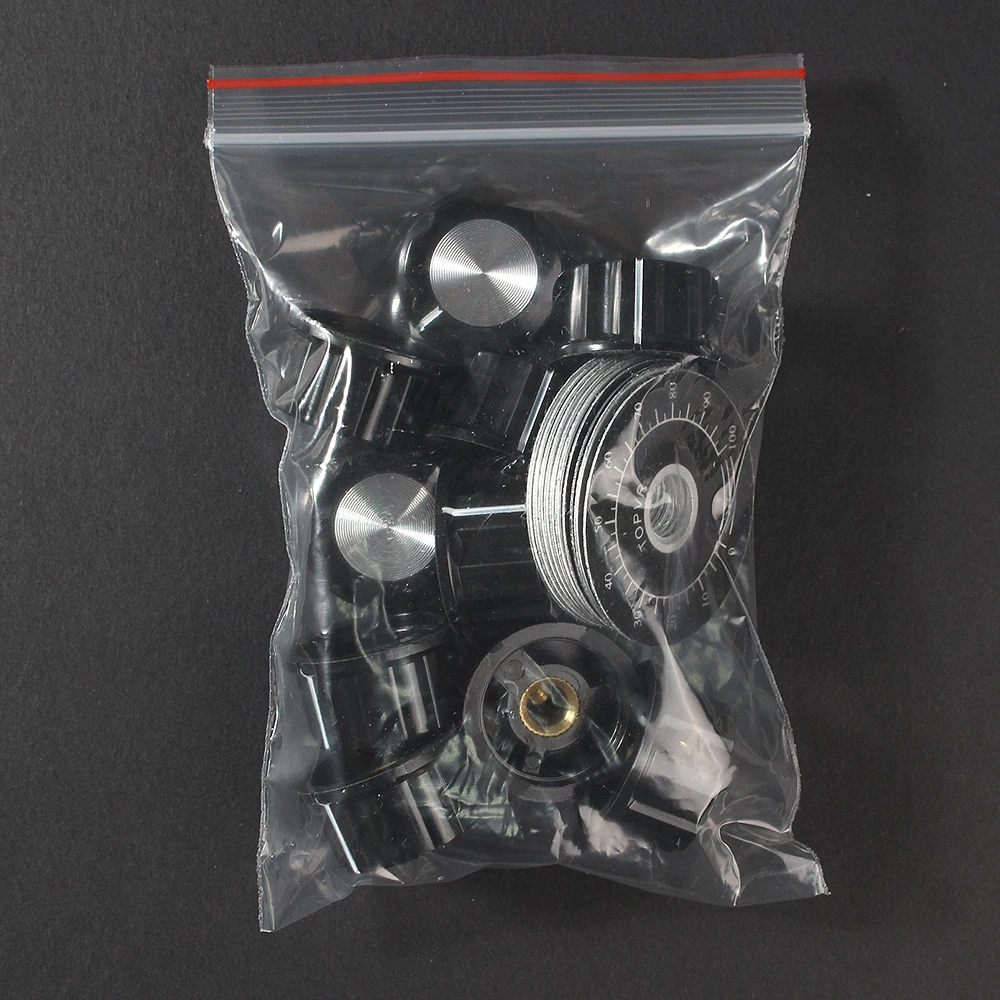 Potentiometer Kit 10 Set Potentiometer Knob Kit MF-A03 Dial Knob + MF-A03 Bakelite with Scale Plate Sheet Scale Digital