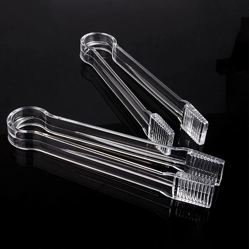 Clear Plastic Barbecue BBQ Clip, Bread Food Ice Clamp, Tongs Tool, Bar Kitchen Accessories, 16*3.5cm, 1Pc