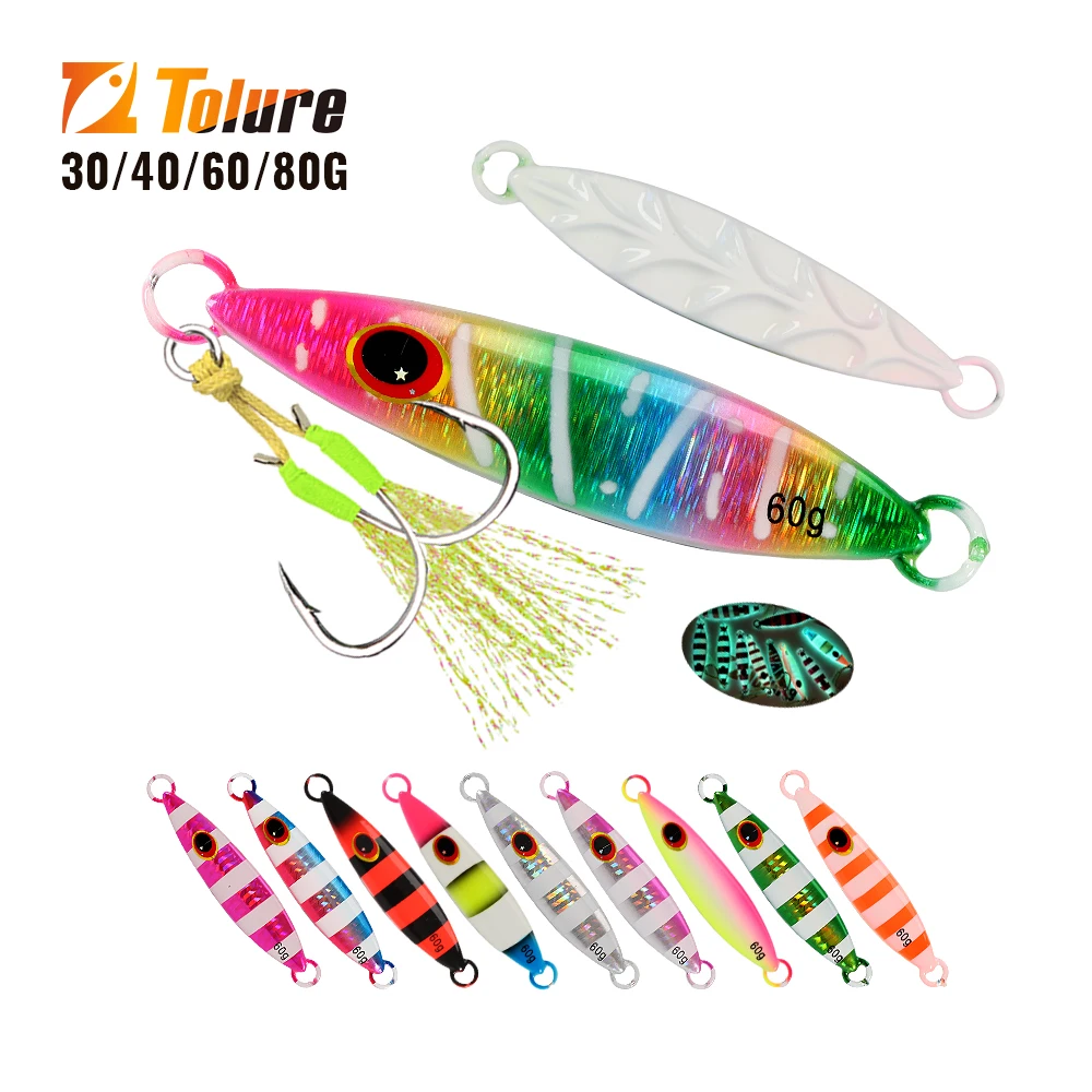 Otomin Slow Sinking Glow Jigging Lures - Metal Sea Fishing Baits For Saltwater (150g, 200g, 260g) - View #9